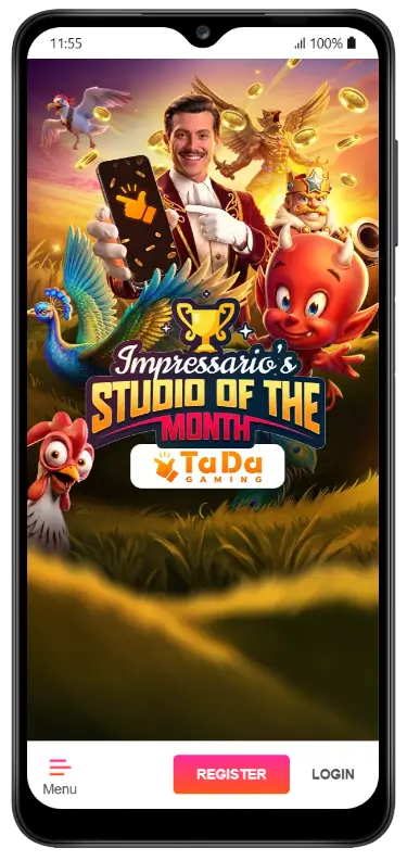 Impressario Casino – Spellenlobby Mobiel Mobiele casinopagina met spelcategorieën All, Launched Today, Slots en Popular, zoekbalk, Game Providers filter en vier slotspellen van Yggdrasil Gaming: Valley of the Gods, Bicicleta, Firekick! MultiMax en Football Glory
